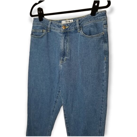 American Apparel High Waisted Tapered Jeans Medium Wash Pencil Pant 30" Inseam - Picture 2 of 9